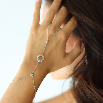 Handkette Damen – Kreis mit Zirkonia