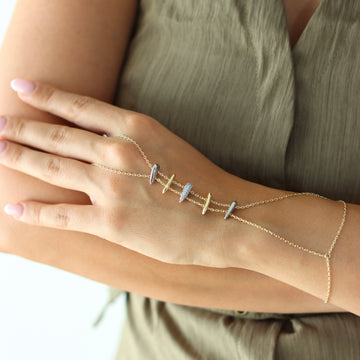 Handkette Damen – Ovales Design mit  Zirkonia