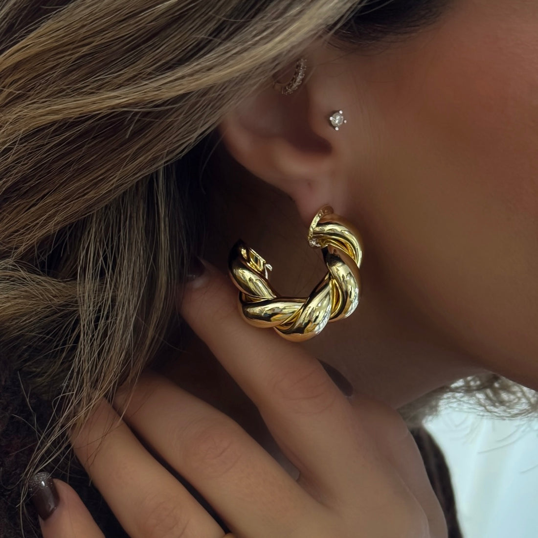 Gold Luxe Twist Hoops