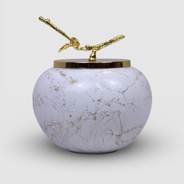 Golden Harmony - White Marble Keramikdose