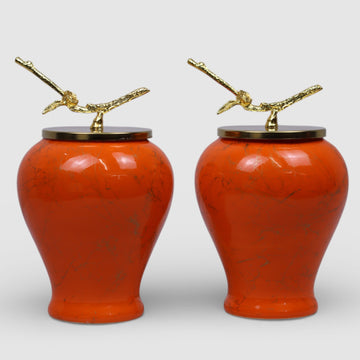 Golden Duo Grande Keramikgefässe - Sunset Orange