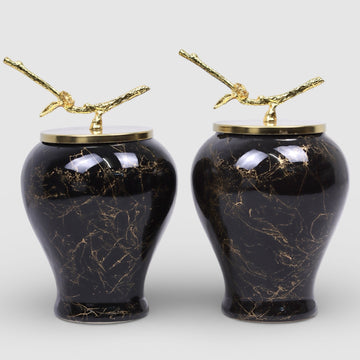 Golden Duo Grande Keramikgefässe - Black Gold