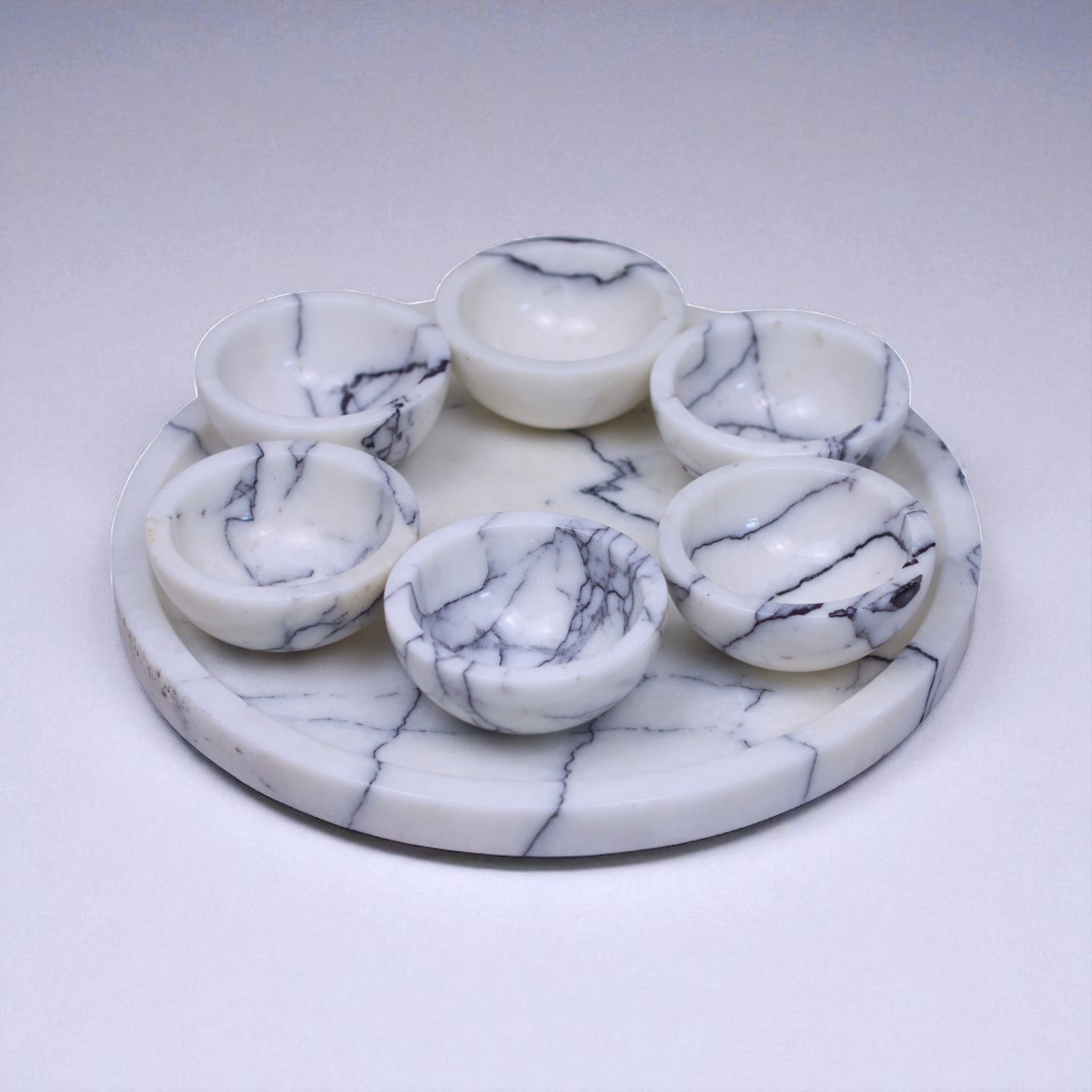 Violett Elegance - Schalen Set & Marmor-Tablett