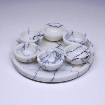 Violett Elegance - Schalen Set & Marmor-Tablett