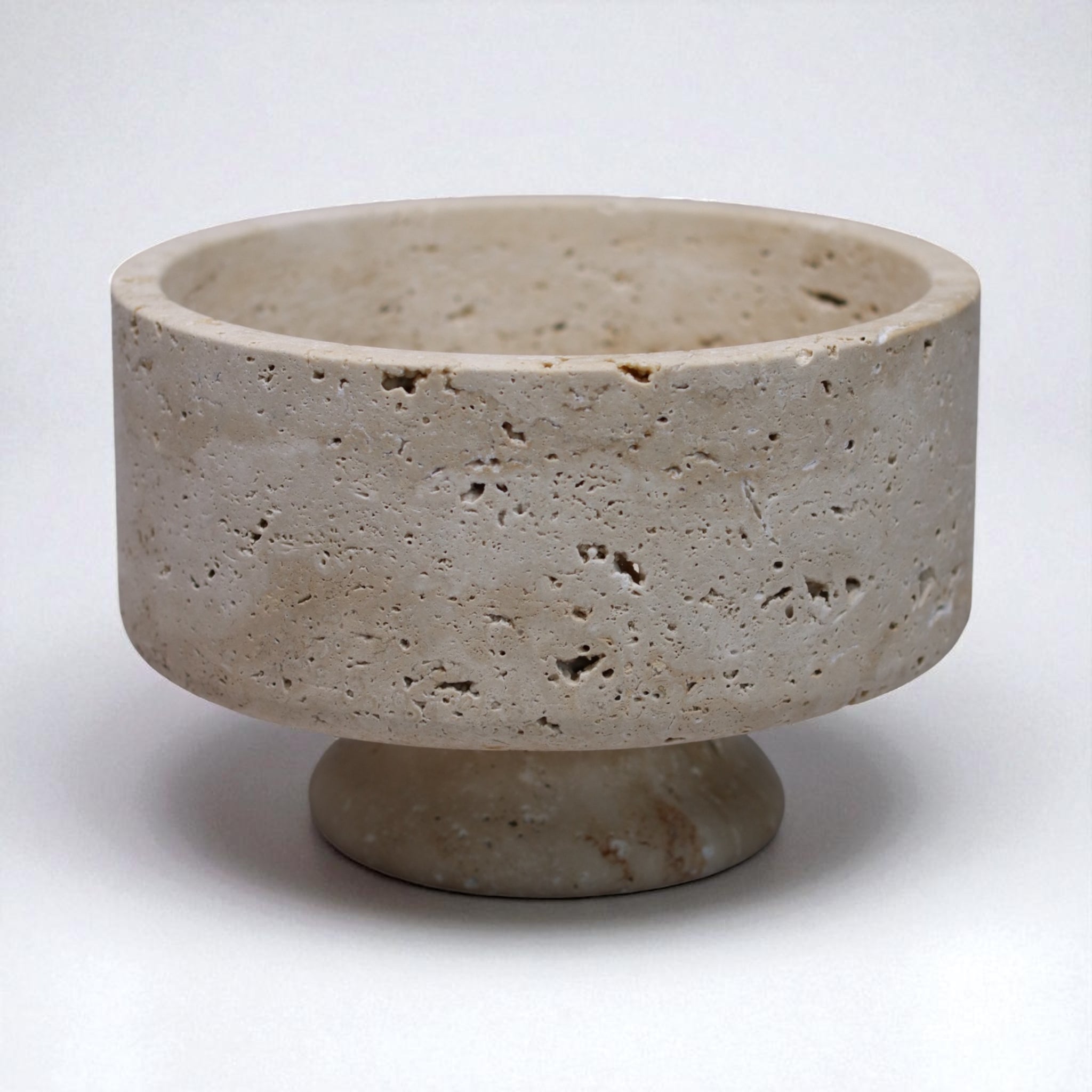 Lunaris - Schale aus massivem Travertin