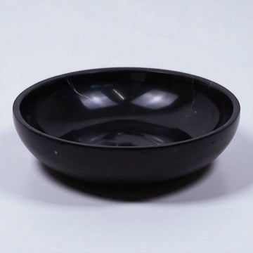 Luno Nero - Schale aus massivem schwarzen Marmor