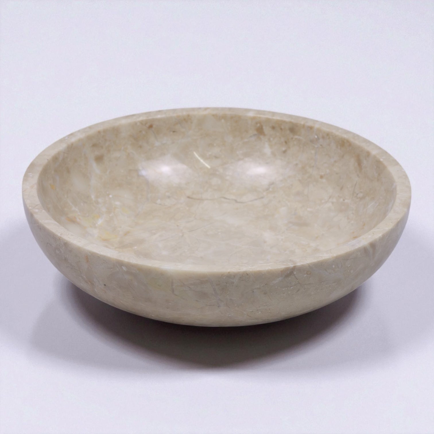 Luno Aurea - Schale aus massivem beigem Marmor