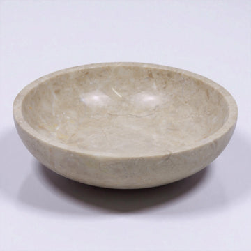 Luno Aurea - Schale aus massivem beigem Marmor