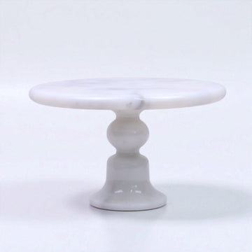 Alba Pedestal - Tortenständer aus massivem weissem Marmor