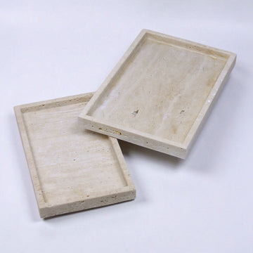 Lapis Tray - Tablettset aus massivem Travertin