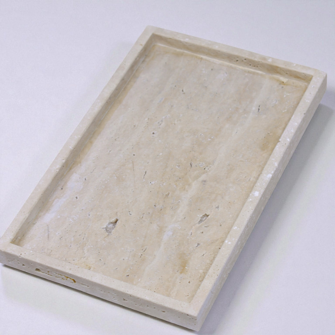 Lapis Tray - Tablettset aus massivem Travertin