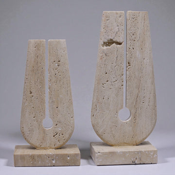 Duo Balance - Dekorationsset aus massivem Travertin