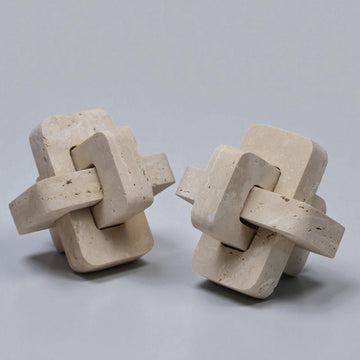 Travertin Skulptur Eternal Knot – 2er Set
