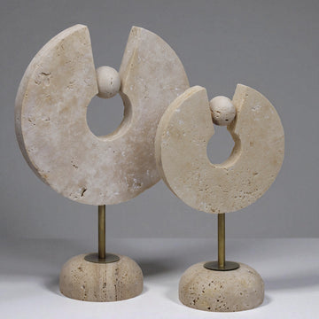 Ángeles de Travertino – Abstraktes Engel-Set aus Naturstein