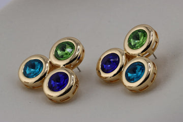 Eternal Elegance: Ruby and Topaz Studs