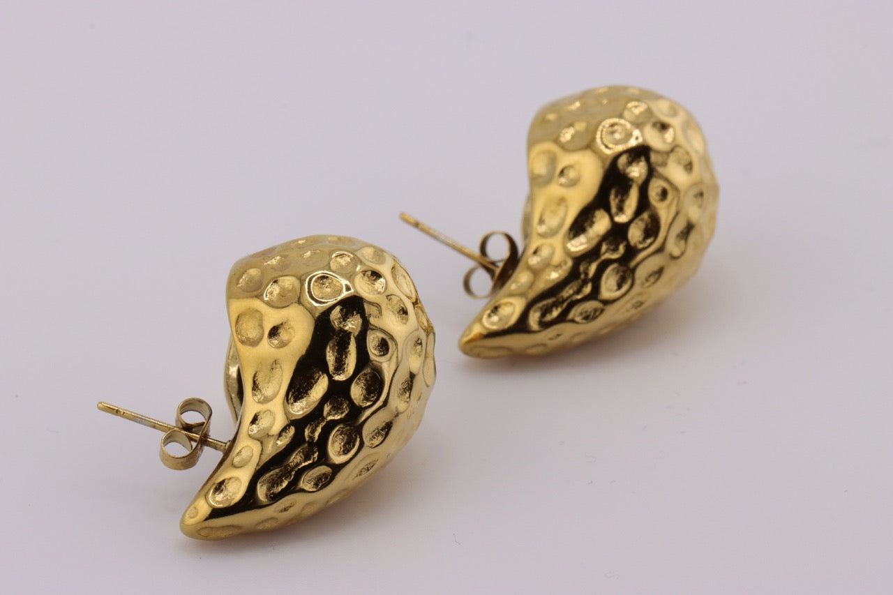 Golden Ripples: Textured Elegance Earrings