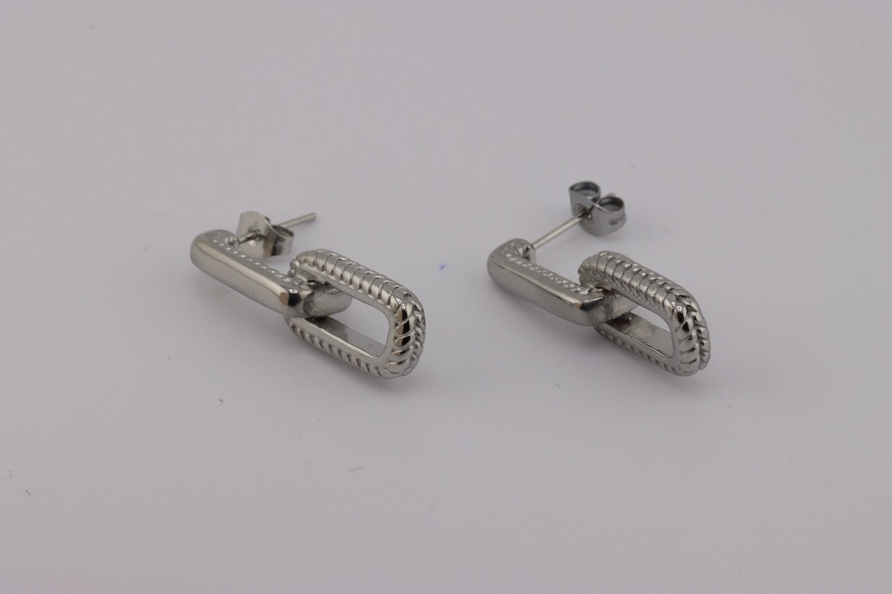 Linked Elegance: Silver Chain Earrings