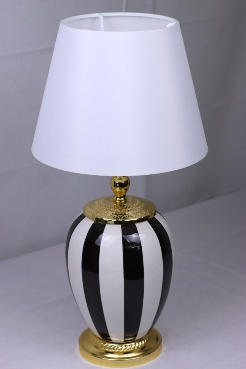 Monaco Noir – Classic striped lamps in a set of 2