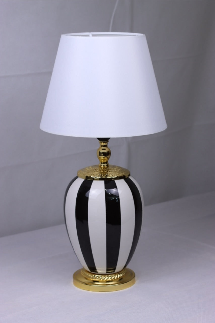 Monaco Noir – Classic striped lamps in a set of 2