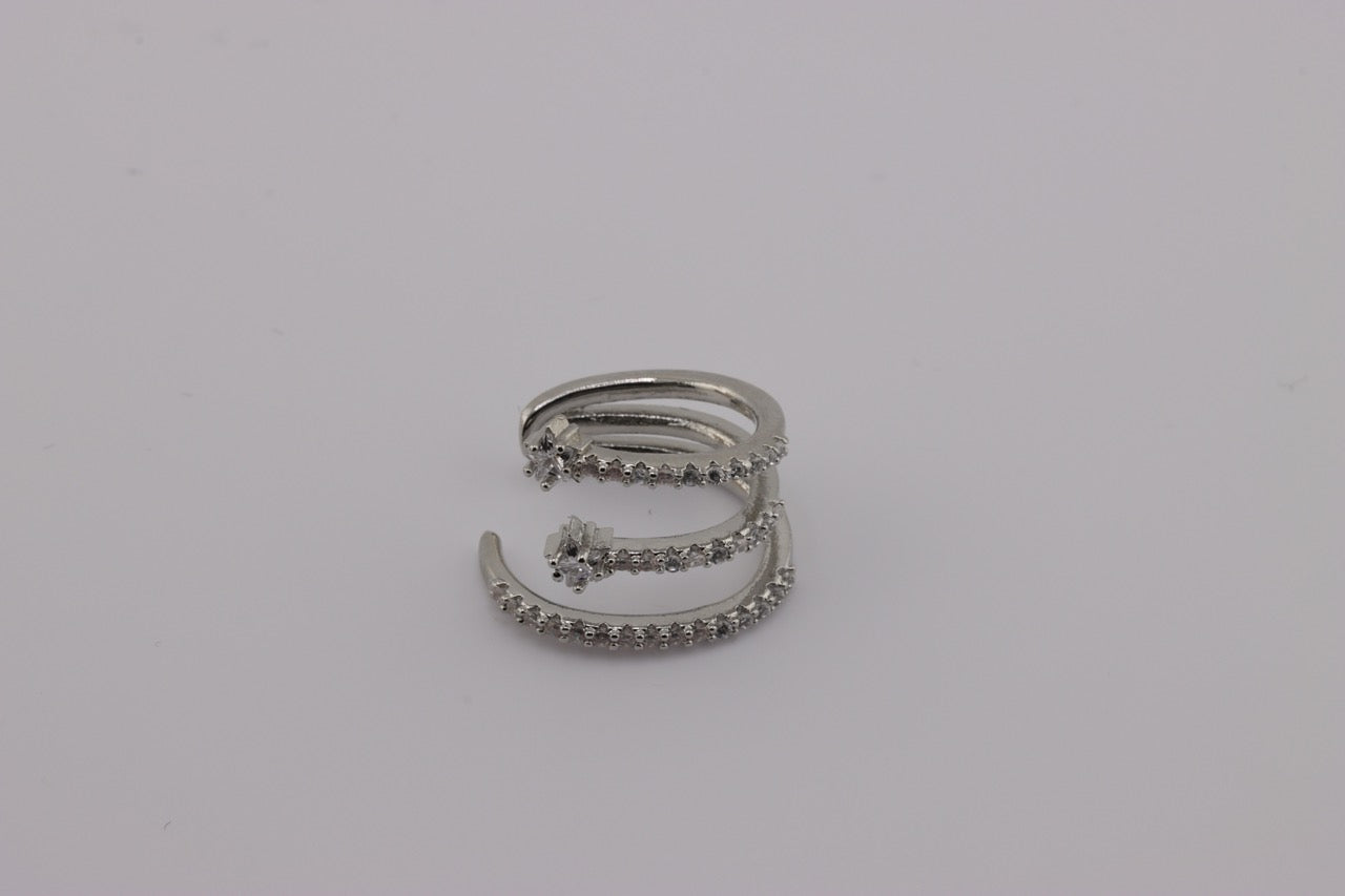 "Silver Starlight Ear Cuff"