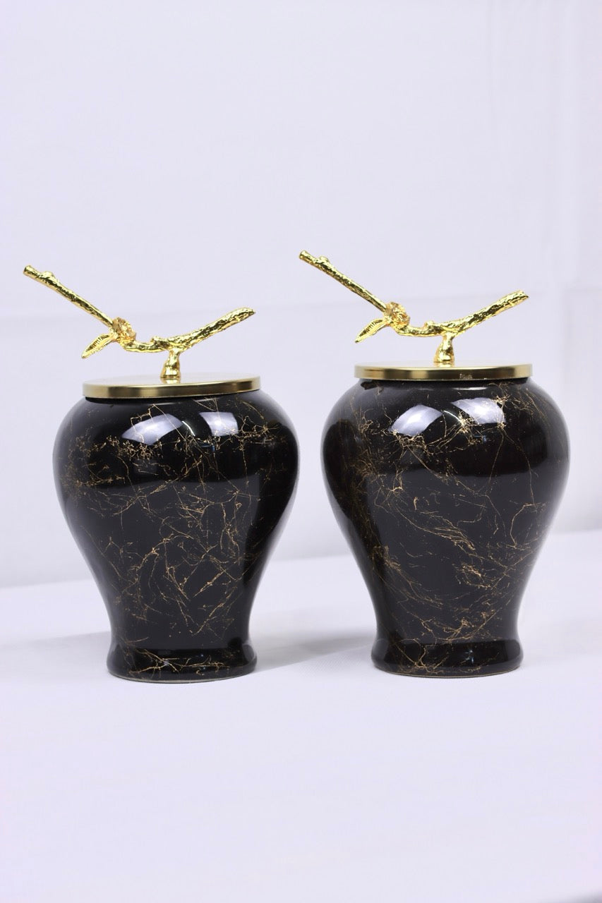 Golden Duo - Black Marble Elegance