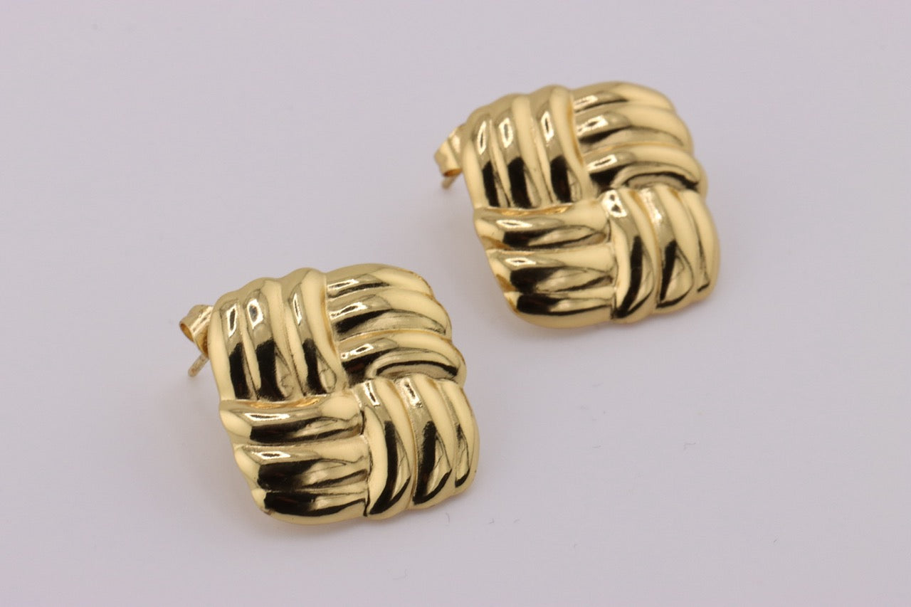 Golden Luxe Weave Studs