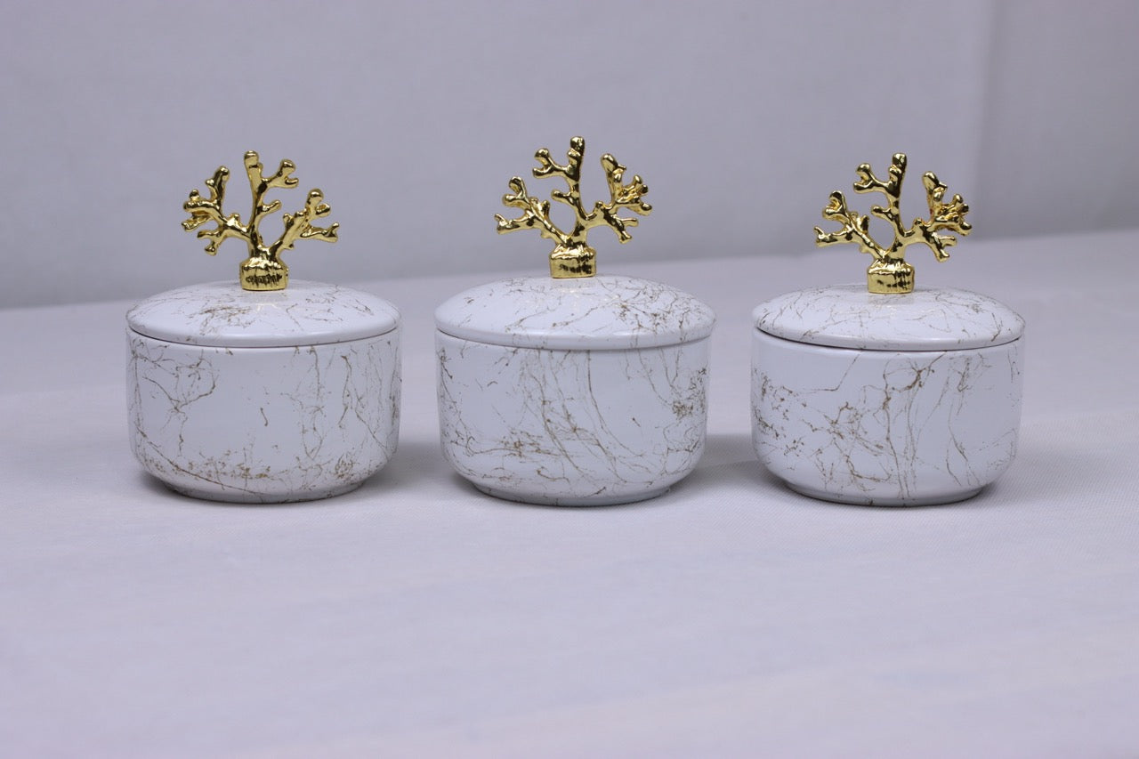 Coral Charm - White Marble