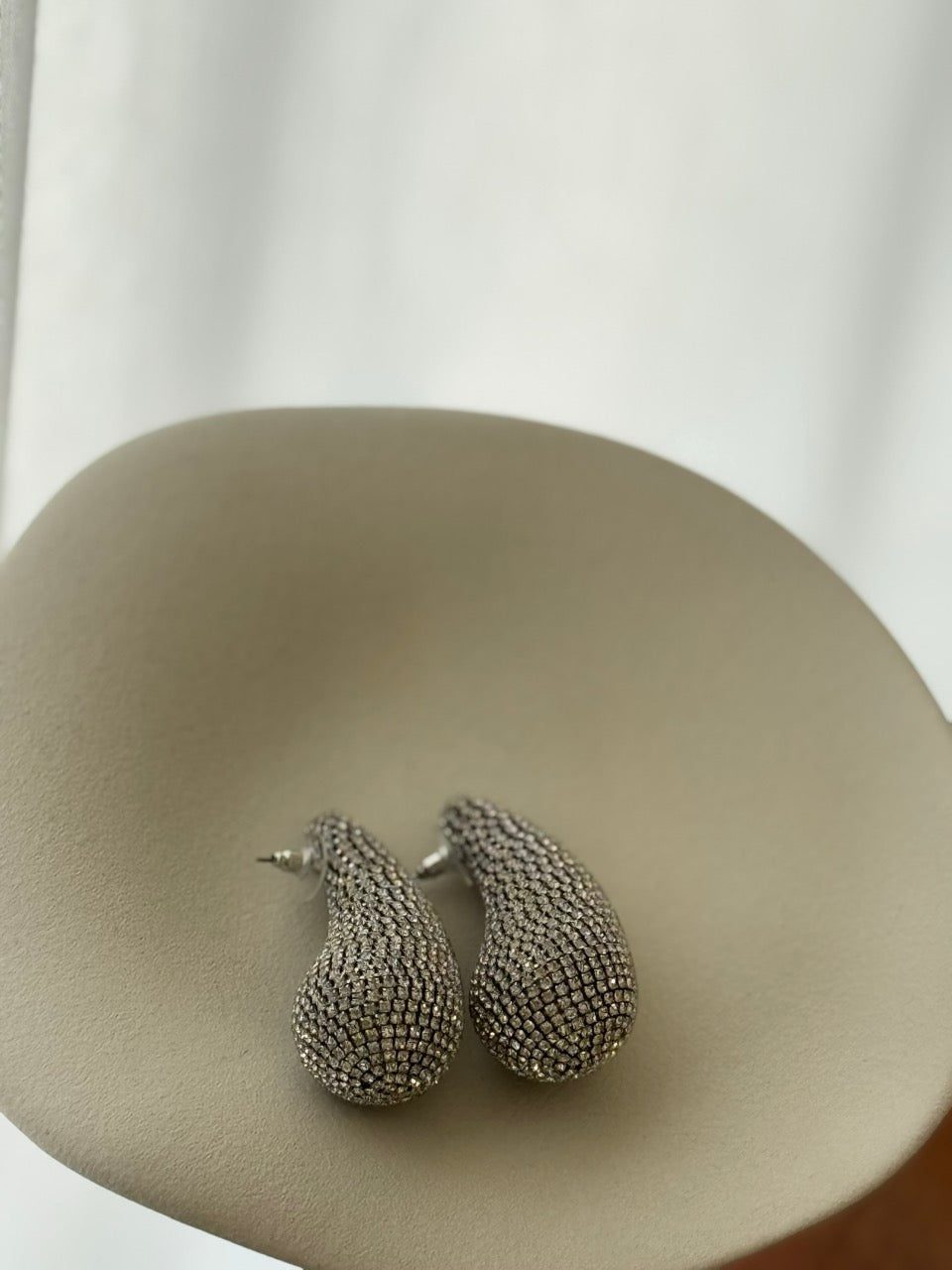 Silver Textured Leaf Drop Earrings