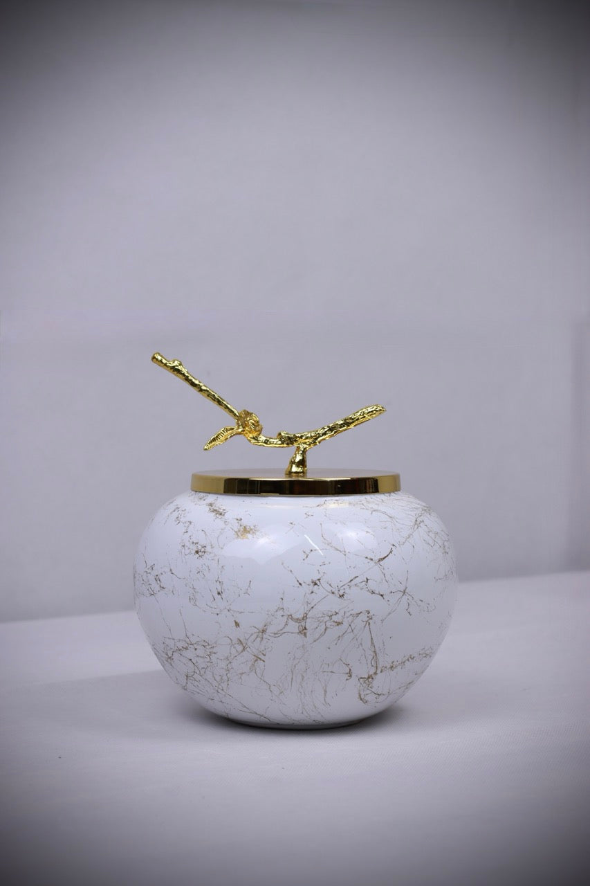 Golden Harmony - White Marble