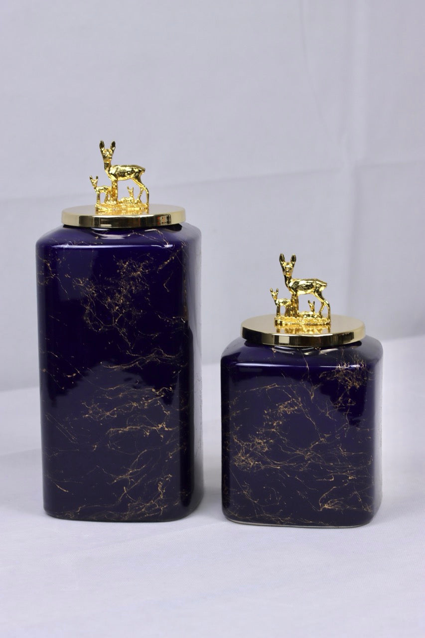Forest Grace - Ceramic tin set with deer figurine