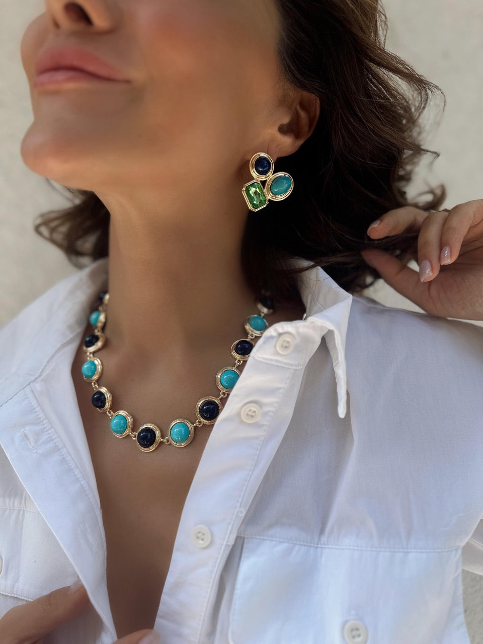 Colorful Mixed Gemstone Cluster Earrings