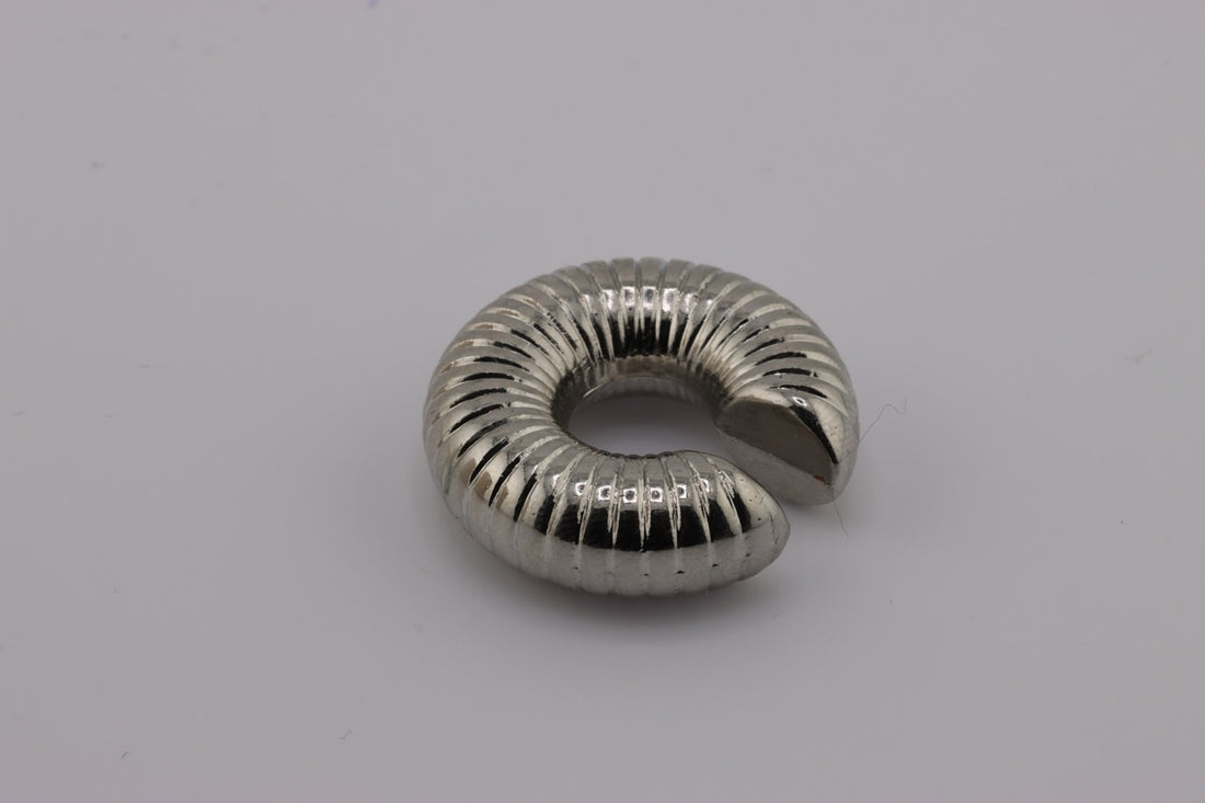 "Silver Serpentine Spiral Ear Cuff"