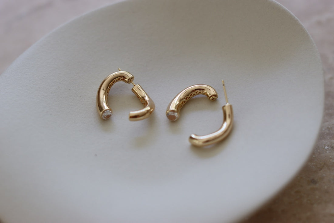 Core Hoops - Edelstahl Creolen mit Zirkonia