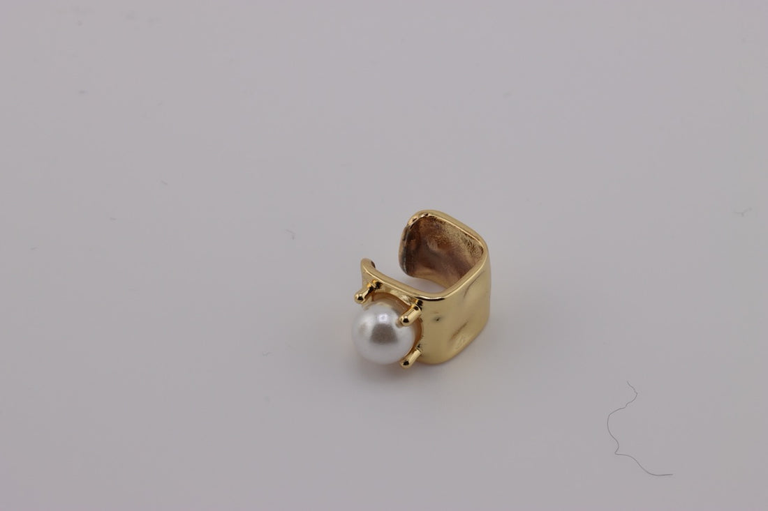 "Pearl Embrace Gold Ear Cuff"