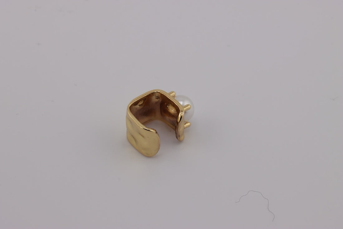 "Pearl Embrace Gold Ear Cuff"
