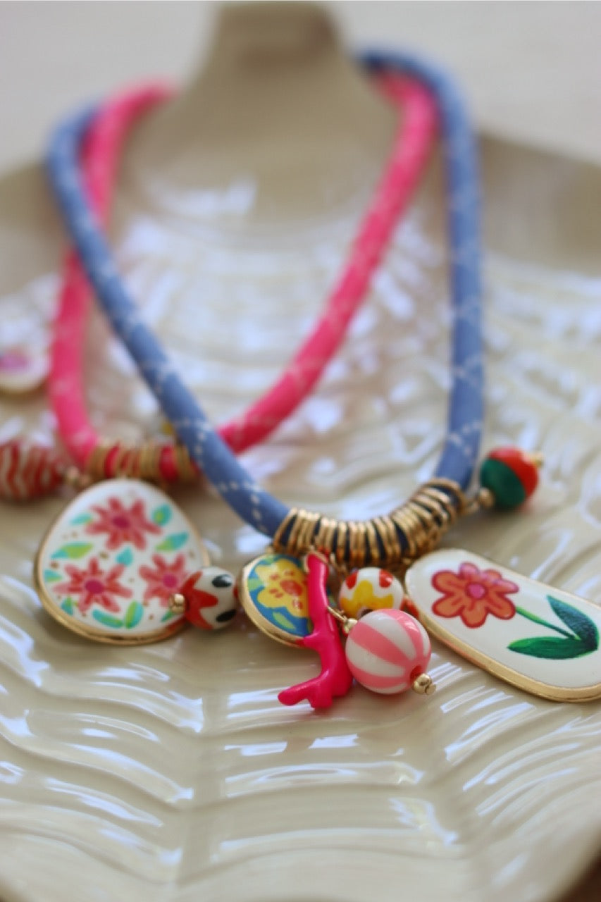 Candy Garden Schmuckset - Bunte Kordeln & Emaile Anhänger