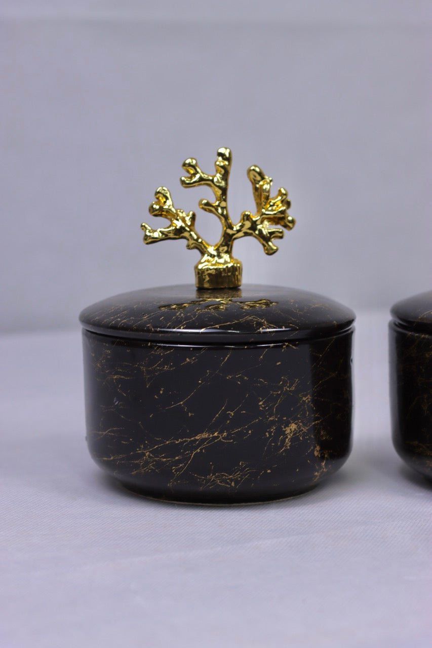 Coral Charm - Black Marble