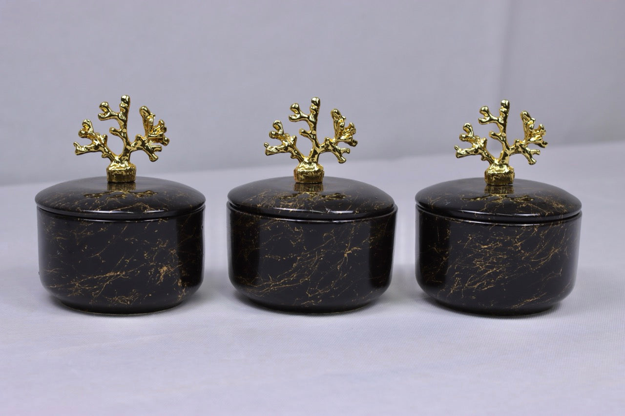 Coral Charm - Black Marble