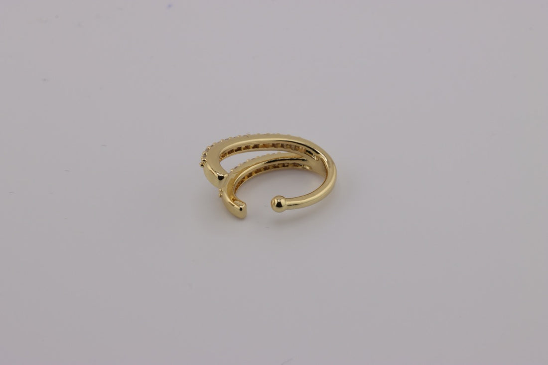 "Gold Crescent Ear Cuff"